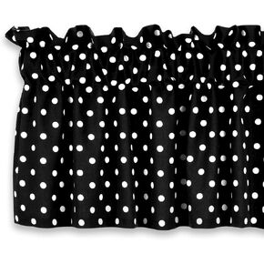 Cackleberry Home Black and White Polka Dot Fabric Valance Curtain Lined 54 Inches W x 17 Inches L