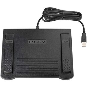 ECS USB Foot Switch for Windows Media Player, Computer Foot Control Pedals, PC Play, Fast Forward, Rewind