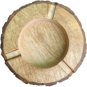 Wonder Care_5.5" Round Original Wooden Cigarette Ashtray Outdoors and Indoors Ashtray Wooden Cigarette Ashtray, Handmade Vintage Original Antique Wooden Cigarette Ashtray