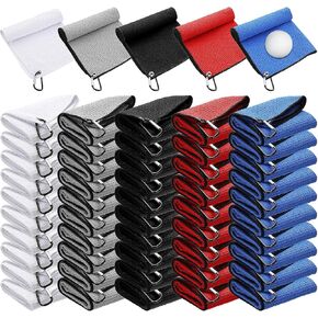 Batiyeer Golf Towels Bulk for Bags 16'' x 16'' Microfiber Waffle Pattern Golf Towel with Clipfor Mini Tournament, Club, Yoga, Fitness in Saudi Arabia