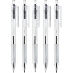 MUJI MoMA Polycarbonate Clear Ball Point Gel Pen Black 0.7mm 5pcs Made in Japan