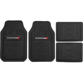 Dodge Weatherpro 4 Piece Floor Mats Set, Floor Mats by Plasticolor (001666R01), Black, One Size