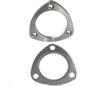 3" 3 Bolt Exhaust Flange Exhaust Gasket Exhaust Flange Connection Kit Stainless Bros SS304 76MM- 1 pcs Flange and 1 pcs Gasket
