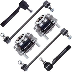 SCITOO 6pcs Front Wheel Hub Assembly Suspension Kit - Fit for Nissan Sentra 2.0L Front Sway Bar End Link Outer Tie Rod End Wheel Hub Bearing - 513297