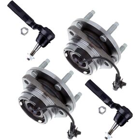 SCITOO 4pcs Wheel Hub Assembly Suspension Kit - Fit for Chevrolet for Malibu FWD for Pontiac G6 FWD for Saturn Aura FWD Outer Tie Rod End Wheel Hub Bearing - 513214F