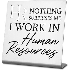 Funny Quotes for HR Office Desk Sign Decorative, Humor Human Resources Appreciation Gifts Plaque signs HR Gifts for Men Women