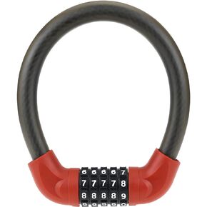 Bike Lock, 5-Digit Resettable Combination Anti Theft Mini Portable Bicycle Cable Locks for Bike Motorcycle Scooter (Red-12inch)