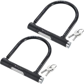 PATIKIL Bike U Lock with 2 Keys, Anti Theft Bicycle Lock, 13mm Zinc Alloy High Security Lock for Bikes Scooters Motorcycle Wheel, Black