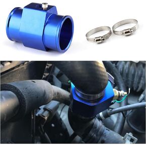 Water Temp Joint Pipe, Car Aluminum Alloy Water Temperature Sensor Adapter, 28-40 mm Universal Sensor Gauge Radiator Hose Adapter Clamps, Automotive Engine Radiator (38mm/Black)