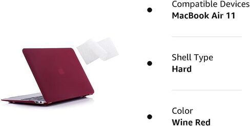 حافظة RUBAN متوافقة مع إصدار MacBook Air 11 بوصة (A1370/A1465) - غطاء واقٍ نحيف سهل التركيب وغطاء لوحة مفاتيح لجهاز MacBook Air 11، وردي فاقع in Saudi Arabia