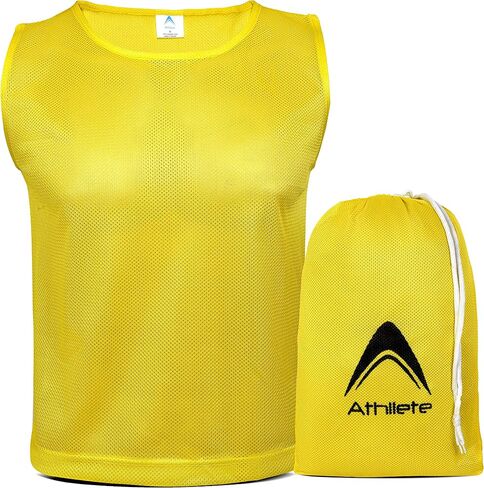 Athllete 12 pcs Duramesh Pinnies/Scrimmage Vest - Kids Youth and Adult Pinnies, Numbered Penny Jerseys for Soccer in Saudi Arabia
