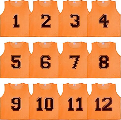 Athllete 12 pcs Duramesh Pinnies/Scrimmage Vest - Kids Youth and Adult Pinnies, Numbered Penny Jerseys for Soccer in Saudi Arabia