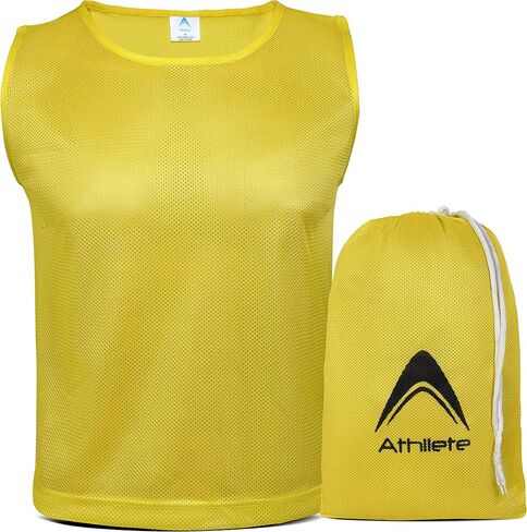 Athllete 12 pcs Duramesh Pinnies/Scrimmage Vest - Kids Youth and Adult Pinnies, Numbered Penny Jerseys for Soccer in Saudi Arabia