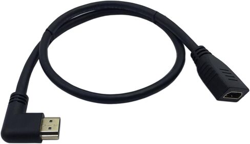 CERRXIAN 0.5m High Speed HDMI 2.0 HDMI Left Angle Male to HDMI Left Angle Male Short Cable Ultra HD 4k x 2k HDMI Cable Supports Ethernet, 3D, 4K and Audio for TVs, Laptops (Black)(lm-lm) in Saudi Arabia