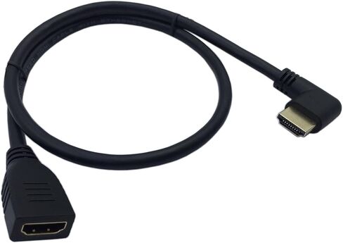 CERRXIAN 0.5m High Speed HDMI 2.0 HDMI Left Angle Male to HDMI Left Angle Male Short Cable Ultra HD 4k x 2k HDMI Cable Supports Ethernet, 3D, 4K and Audio for TVs, Laptops (Black)(lm-lm) in Saudi Arabia