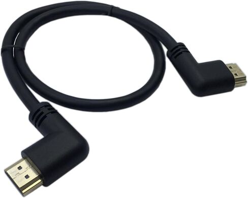 CERRXIAN 0.5m High Speed HDMI 2.0 HDMI Left Angle Male to HDMI Left Angle Male Short Cable Ultra HD 4k x 2k HDMI Cable Supports Ethernet, 3D, 4K and Audio for TVs, Laptops (Black)(lm-lm) in Saudi Arabia