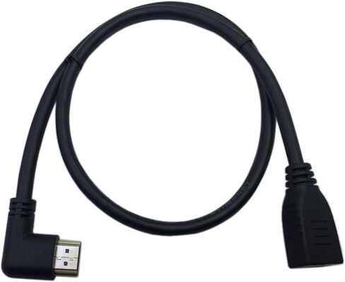 CERRXIAN 0.5m High Speed HDMI 2.0 HDMI Left Angle Male to HDMI Left Angle Male Short Cable Ultra HD 4k x 2k HDMI Cable Supports Ethernet, 3D, 4K and Audio for TVs, Laptops (Black)(lm-lm) in Saudi Arabia