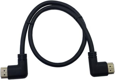 CERRXIAN 0.5m High Speed HDMI 2.0 HDMI Left Angle Male to HDMI Left Angle Male Short Cable Ultra HD 4k x 2k HDMI Cable Supports Ethernet, 3D, 4K and Audio for TVs, Laptops (Black)(lm-lm) in Saudi Arabia