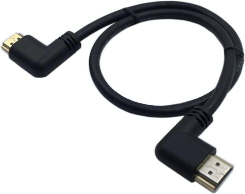 CERRXIAN 0.5m High Speed HDMI 2.0 HDMI Left Angle Male to HDMI Left Angle Male Short Cable Ultra HD 4k x 2k HDMI Cable Supports Ethernet, 3D, 4K and Audio for TVs, Laptops (Black)(lm-lm) in Saudi Arabia