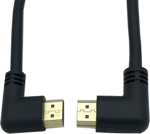 CERRXIAN 0.5m High Speed HDMI 2.0 HDMI Left Angle Male to HDMI Left Angle Male Short Cable Ultra HD 4k x 2k HDMI Cable Supports Ethernet, 3D, 4K and Audio for TVs, Laptops (Black)(lm-lm) in Saudi Arabia