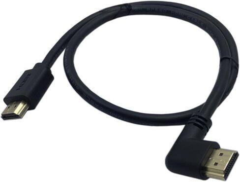CERRXIAN 0.5m High Speed HDMI 2.0 HDMI Left Angle Male to HDMI Right Angle Male Short Cable Ultra HD 4k x 2k HDMI Cable Supports Ethernet, 3D, 4K and Audio for TVs, Laptops(Black)(lm-rm) in Saudi Arabia