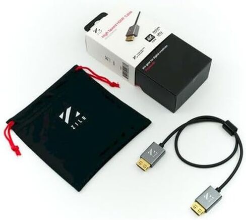 كابل HDMI 2.1 رفيع للغاية فائق السرعة 8K 45 سم/17.7 بوصة من النوع A- قفل آمن من النوع A، 8K60، 4320p، 4K120، 2160p، HD240، 1080p 3D، 48 جيجابت في الثانية، لون 10 بت، إرجاع الصوت (eARC) HDCP2.2، HDR10 إيثرنت in Saudi Arabia