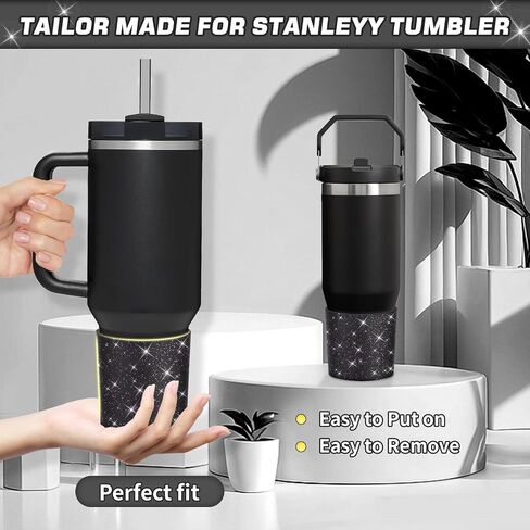 WUQID Glitter Higher Silicone Boot Compatible with Stanley Quencher H2.0 40oz 30oz 20oz & IceFlow Flip 30oz 20oz, Tumbler Cups Anti-Slip Bottom Sleeve Cover in Saudi Arabia