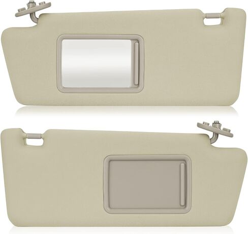 Left Driver & Right Passenger Side Sun Visor Without Light for Tacoma 2005 2006 2007 2008 2009 2010 2011 2012, Replace # 74320-35C10-B0, 74320-04181-B1, 74320-35B50-B0,Beige in Saudi Arabia