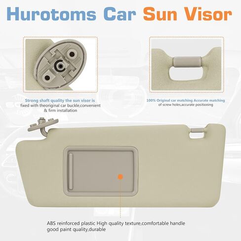Left Driver & Right Passenger Side Sun Visor Without Light for Tacoma 2005 2006 2007 2008 2009 2010 2011 2012, Replace # 74320-35C10-B0, 74320-04181-B1, 74320-35B50-B0,Beige in Saudi Arabia