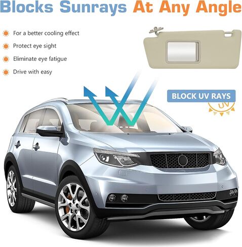 Left Driver & Right Passenger Side Sun Visor Without Light for Tacoma 2005 2006 2007 2008 2009 2010 2011 2012, Replace # 74320-35C10-B0, 74320-04181-B1, 74320-35B50-B0,Beige in Saudi Arabia