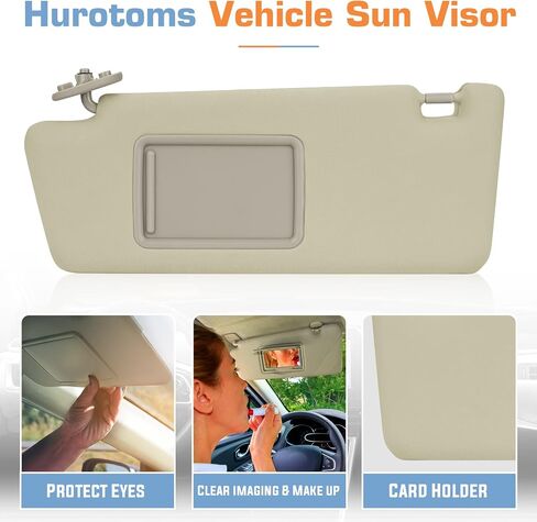 Left Driver & Right Passenger Side Sun Visor Without Light for Tacoma 2005 2006 2007 2008 2009 2010 2011 2012, Replace # 74320-35C10-B0, 74320-04181-B1, 74320-35B50-B0,Beige in Saudi Arabia
