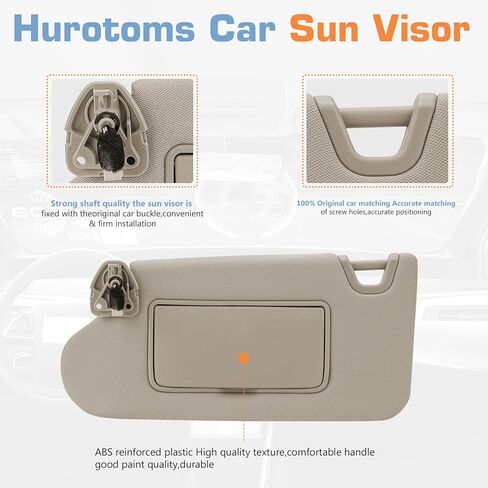 Beige Left Driver & Right Passenger Side Sun Visor with Light,Without Sunroof for Altima 2013 2014 2015 2016 2017 2018 Visor Assembly, Replacement # 96400-3TA2A, 96401-3TA2A in Saudi Arabia