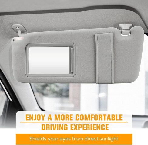 Left Driver Side Sun Visor Gray with Sunroof fit for Toyota Camry 2007 2008 2009 2010 2011, Replaces 74320-06800-B0 in Saudi Arabia