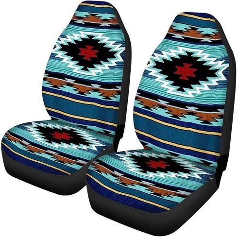 Blue Aztec Car Seat Covers for Front Seat Protector Southwestern Tribal Geometry Saddle Blanket Soft Flexible Seat Cushion Cover in Saudi Arabia