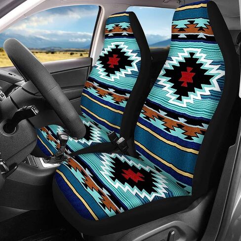 Blue Aztec Car Seat Covers for Front Seat Protector Southwestern Tribal Geometry Saddle Blanket Soft Flexible Seat Cushion Cover in Saudi Arabia