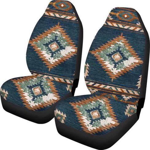 Blue Aztec Car Seat Covers for Front Seat Protector Southwestern Tribal Geometry Saddle Blanket Soft Flexible Seat Cushion Cover in Saudi Arabia