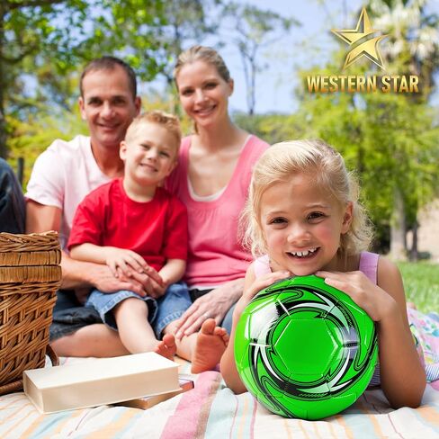 Western Star Soccer Ball Size 3 & Size 4 & Size 5 - Official Match Weight - 5 Colors - Youth & Adult Soccer Players - Helix - Attractive and Durable Design in Saudi Arabia