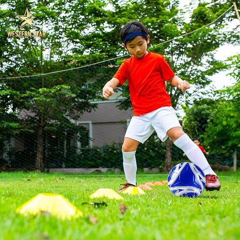 Western Star Soccer Ball Size 3 & Size 4 & Size 5 - Official Match Weight - 5 Colors - Youth & Adult Soccer Players - Helix - Attractive and Durable Design in Saudi Arabia