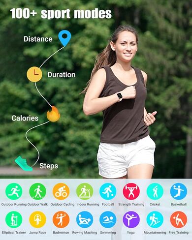 ساعة RUIMEN الذكية للنساء والرجال IP68 مقاومة للماء مع مراقب معدل ضربات القلب والأكسجين في الدم، مراقب النوم والسعرات الحرارية، ساعة إيقاف، عداد الخطى 1.69 بوصة شاشة تعمل باللمس لتتبع اللياقة البدنية لنظام iOS Android (وردي) in Kuwait