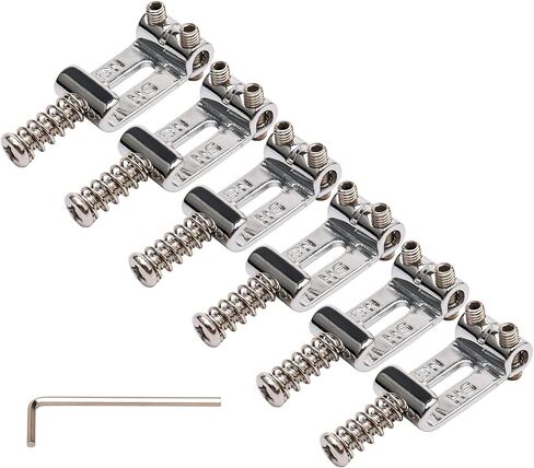 6 PCS Electric Guitar Saddles Tremolo Saddles Bridge with Wrench for Fender Strat Stratocaster Electric Guitar (Silver) in Saudi Arabia