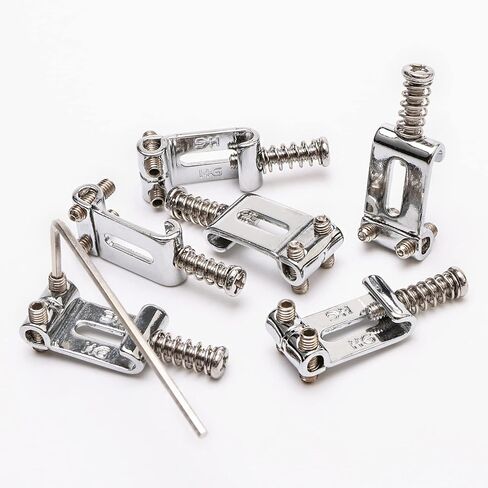 6 PCS Electric Guitar Saddles Tremolo Saddles Bridge with Wrench for Fender Strat Stratocaster Electric Guitar (Silver) in Saudi Arabia