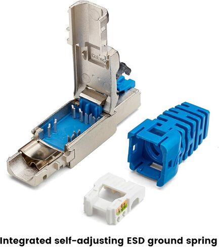 قابس إنهاء حقل TrueCABLE Cat6A بدون أدوات، غير محمي (UTP)، PoE++ (4PPoE)، متوافق مع TAA، معتمد من ANSI/TIA وISO/IEC، مدرج في قائمة CE، موصل ذكر RJ45 معياري، 6 عبوات in Kuwait