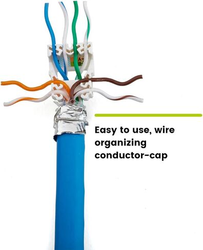 قابس إنهاء حقل TrueCABLE Cat6A بدون أدوات، غير محمي (UTP)، PoE++ (4PPoE)، متوافق مع TAA، معتمد من ANSI/TIA وISO/IEC، مدرج في قائمة CE، موصل ذكر RJ45 معياري، 6 عبوات in Kuwait