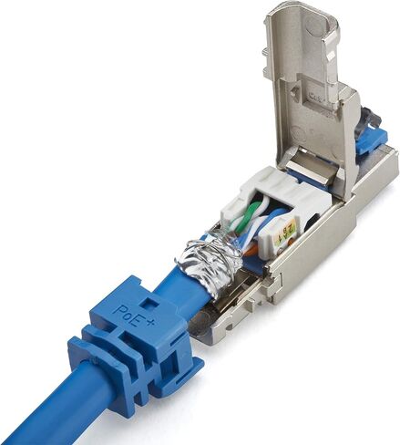 قابس إنهاء حقل TrueCABLE Cat6A بدون أدوات، غير محمي (UTP)، PoE++ (4PPoE)، متوافق مع TAA، معتمد من ANSI/TIA وISO/IEC، مدرج في قائمة CE، موصل ذكر RJ45 معياري، 6 عبوات in Kuwait