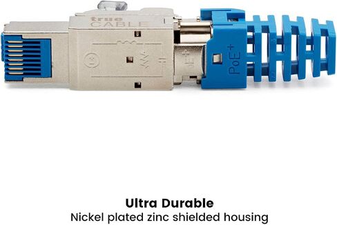 قابس إنهاء حقل TrueCABLE Cat6A بدون أدوات، غير محمي (UTP)، PoE++ (4PPoE)، متوافق مع TAA، معتمد من ANSI/TIA وISO/IEC، مدرج في قائمة CE، موصل ذكر RJ45 معياري، 6 عبوات in Kuwait