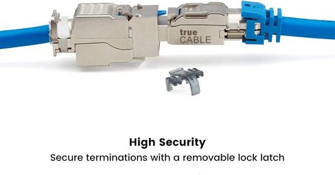 قابس إنهاء حقل TrueCABLE Cat6A بدون أدوات، غير محمي (UTP)، PoE++ (4PPoE)، متوافق مع TAA، معتمد من ANSI/TIA وISO/IEC، مدرج في قائمة CE، موصل ذكر RJ45 معياري، 6 عبوات in Kuwait