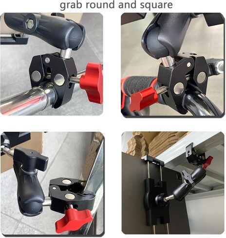 قاعدة تثبيت بمشبك مقود الدراجة النارية من الألومنيوم Aolly مع كرة TPU 1 بوصة للقضبان بقطر 0.5 بوصة إلى 2 بوصة، متوافقة مع حامل الكرة بحجم RAM B وأنظمة الكرة 1 بوصة وذراع المقبس المزدوج in Kuwait