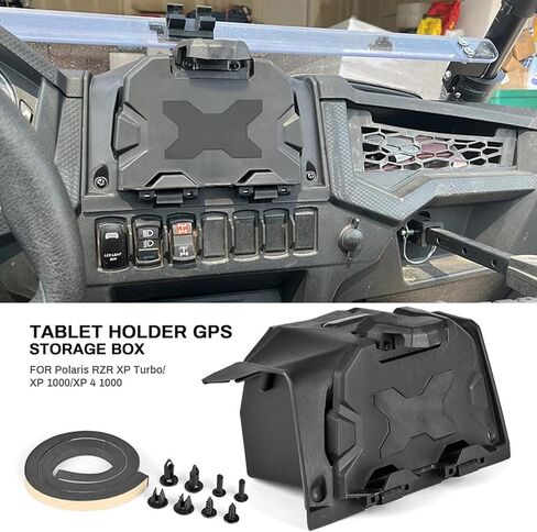 حامل الجهاز الإلكتروني RZR XP 1000 القابل للتعديل - حامل الجهاز اللوحي GPS Ipad Phone Mount مع صندوق تخزين لملحقات Polaris 2019-2023 INTL RZR XP 4 1000/Trail/XP Turbo S in Kuwait