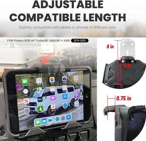حامل الجهاز الإلكتروني RZR XP 1000 القابل للتعديل - حامل الجهاز اللوحي GPS Ipad Phone Mount مع صندوق تخزين لملحقات Polaris 2019-2023 INTL RZR XP 4 1000/Trail/XP Turbo S in Kuwait