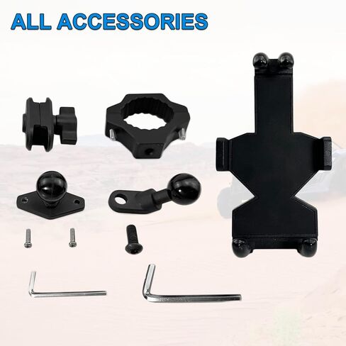 حامل هاتف UTV يدور 360 درجة لشريط لف 1.75 بوصة - 2 بوصة متوافق مع UTV SXS Polaris RZR 900 1000 XP Can-am Maverick X3 - للهواتف من 4.7 إلى 7.2 بوصة in Kuwait